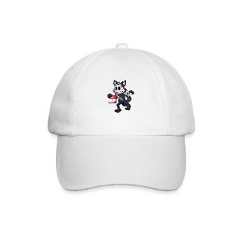 Chat noir le vendredi 13 - Casquette classique - blanc/blanc - Devant