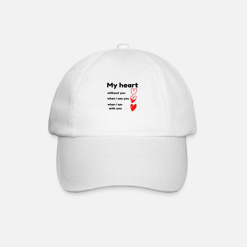 Mon coeur Saint-Valentin - Casquette classique - blanc/blanc