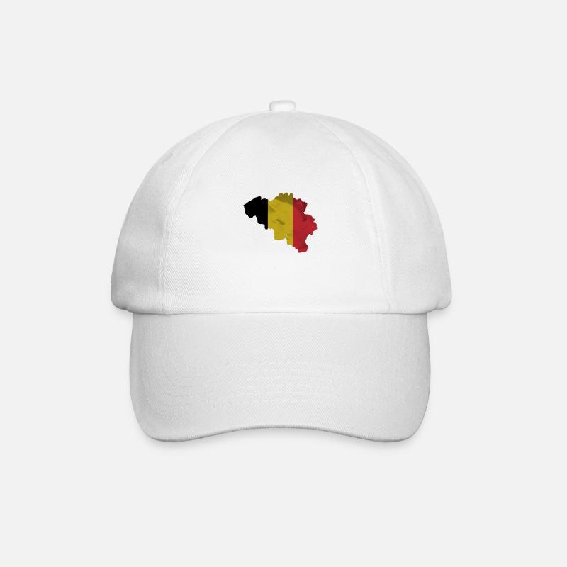 Drapeau belge en forme de pays - Casquette classique - blanc/blanc