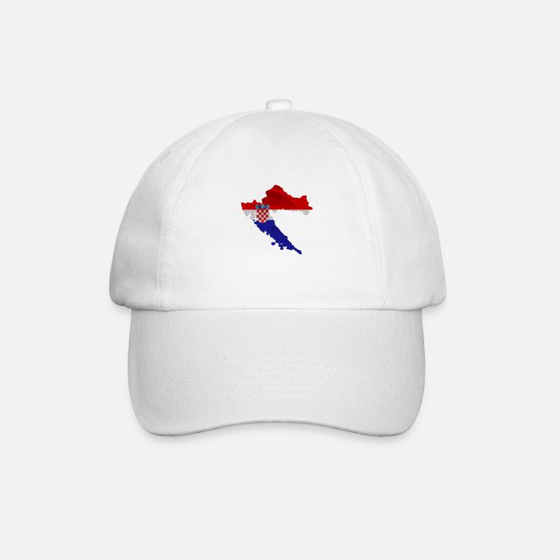 Drapeau croate en forme de pays - Casquette classique - blanc/blanc