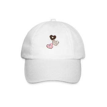 Heart donuts Valentines ́90s - Baseball Cap - white/white - Front