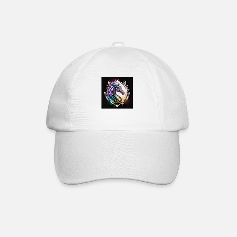 Mystischer Drache - Baseballkappe - Weiß/Weiß