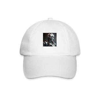 Red-eyed cyborg robot - Baseball Cap - white/white - Front