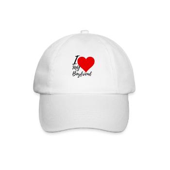 I heart my Boyfriend - Baseballkappe - Weiß/Weiß - Vorne