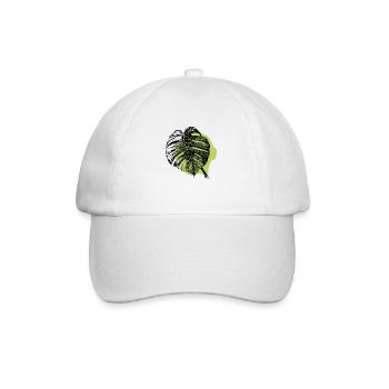 Monstera leaf and green - Baseball Cap - white/white - Front