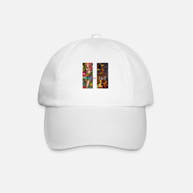 Heaven and Hell Paintings - Baseball Cap - white/white