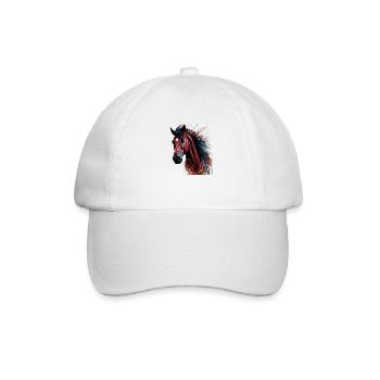 Tête de cheval rouge, cheval carne griffiths style - Casquette classique - blanc/blanc - Devant