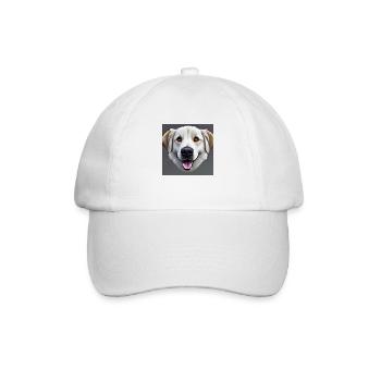 weisser Hundekopf traurig schauend - Baseballkappe - Weiß/Weiß - Vorne