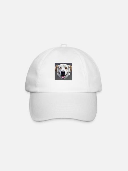 weisser Hundekopf traurig schauend - Baseballkappe - Weiß/Weiß