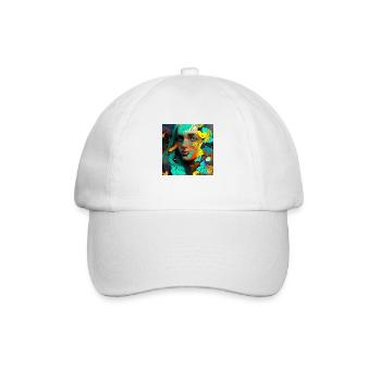 Colorful woman's face - Baseball Cap - white/white - Front
