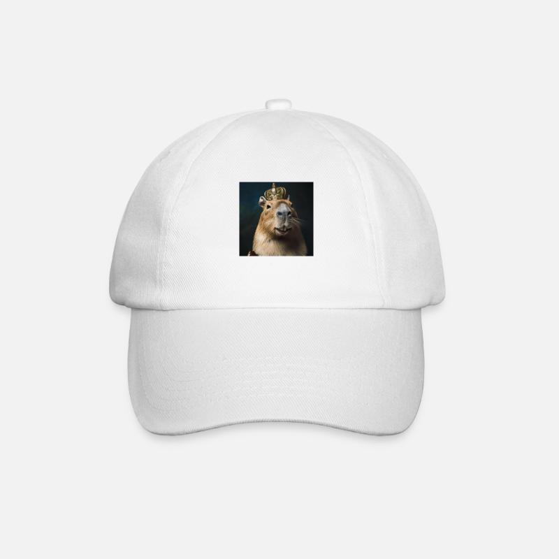 Capybara mit Krone - Baseballkappe - Weiß/Weiß
