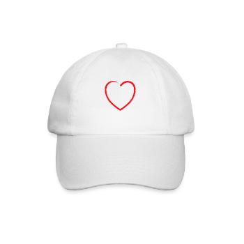 Coup de pinceau rouge coeur Saint-Valentin cadeau d’amour - Casquette classique - blanc/blanc - Devant