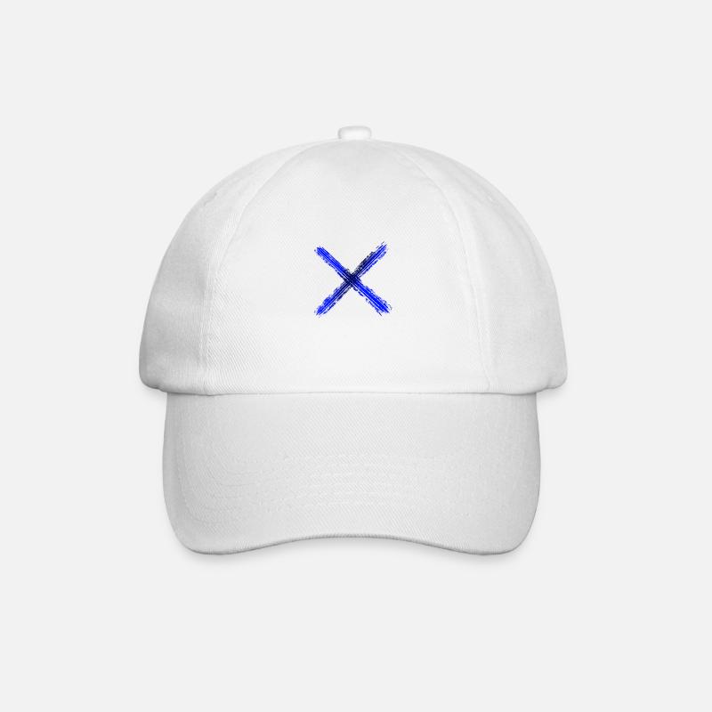 Kreuz blau - Baseballkappe - Weiß/Weiß