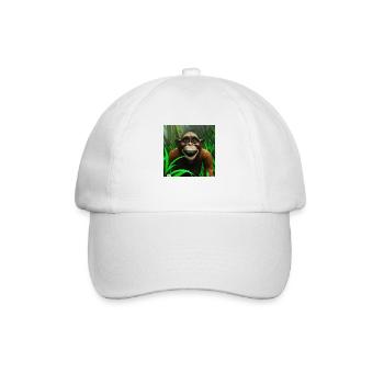 Laughing monkey in the jungle - Baseball Cap - white/white - Front