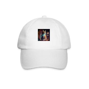 Psychedelic cat - Baseball Cap - white/white - Front