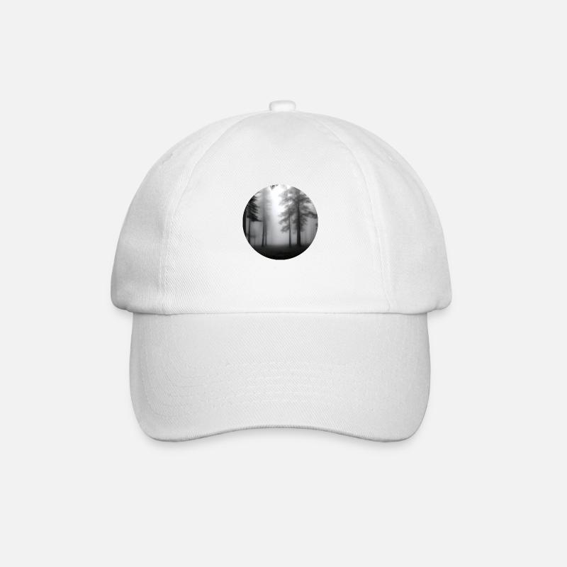 Schwarz-Weiß Bäume - Baseballkappe - Weiß/Weiß