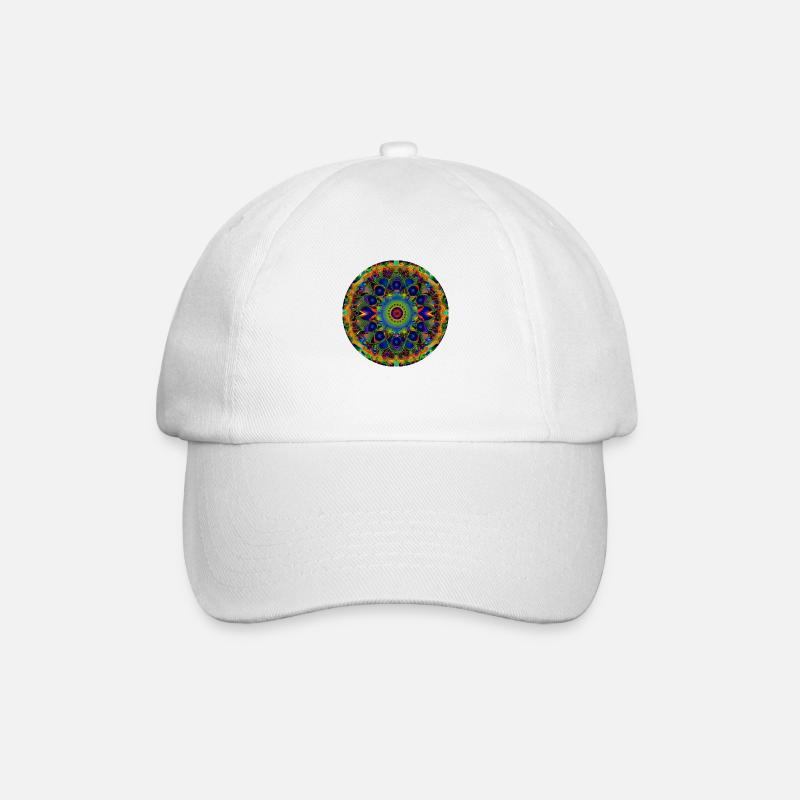 Mandala/Kaleidoskop - Baseballkappe - Weiß/Weiß