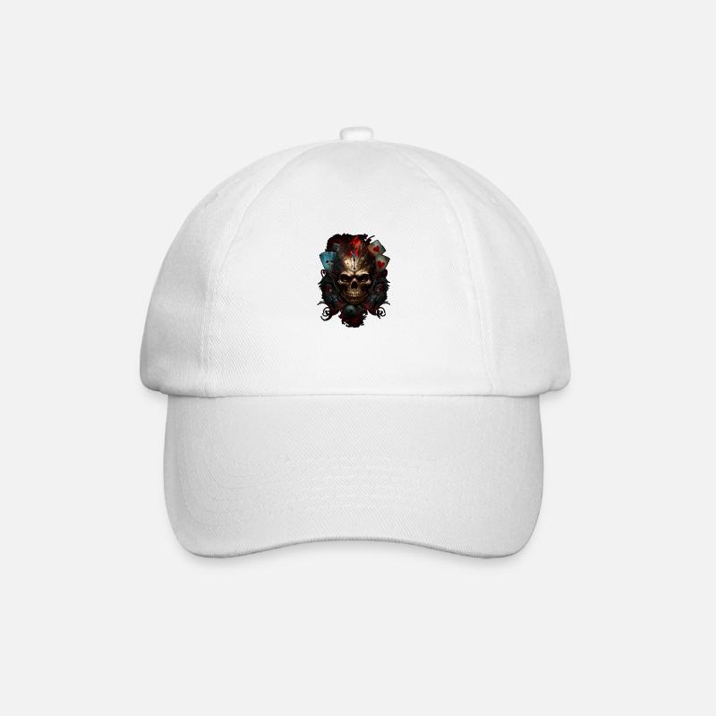 Éclabousser le crâne multicolore. Visage impassible - Casquette classique - blanc/blanc