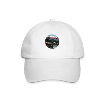 Mount Fuji in Digital Art - Baseball Cap - white/white - Front