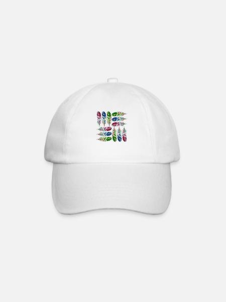 Feder - Baseballkappe - Weiß/Weiß