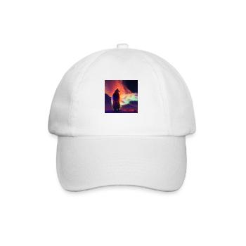 Flames Wolf/Fox Northern Lights, Colored Fire - Baseball Cap - white/white - Front