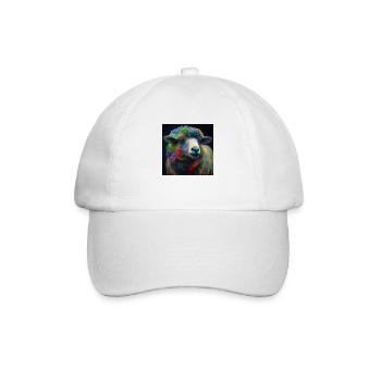 Farbiges Schaf, einzigartiges Design - Baseballkappe - Weiß/Weiß - Vorne