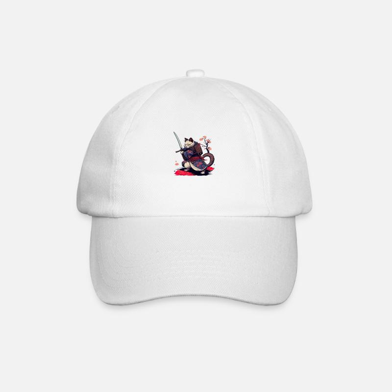 chat samouraï - Casquette classique - blanc/blanc