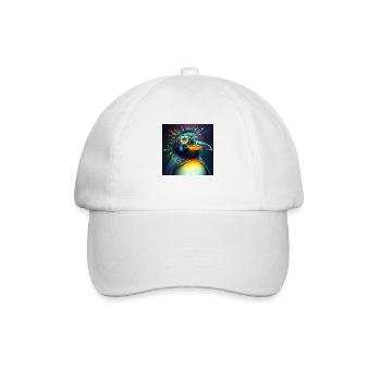 Colored penguin with glasses, unique design - Baseball Cap - white/white - Front