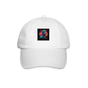 Poulet à lunettes Camel aux couleurs néon des années 80 - Casquette classique - blanc/blanc - Devant
