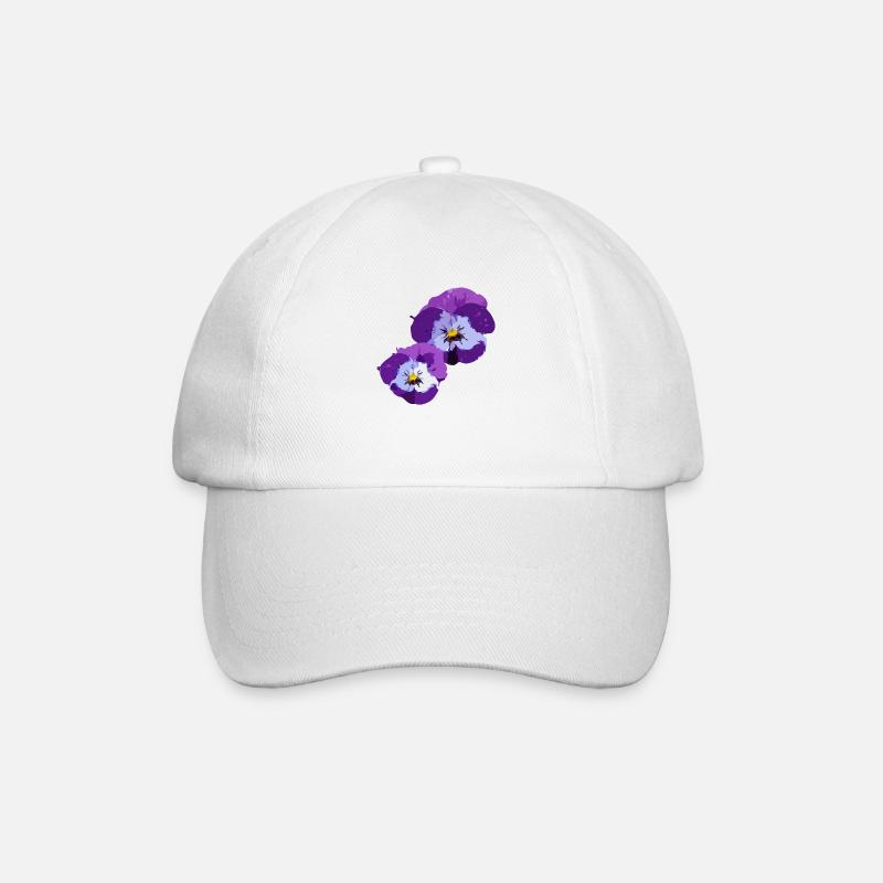 Pansies - Baseball Cap - white/white