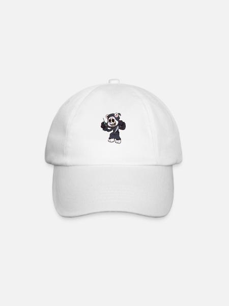 Teddy Bear Ghost Scream With Knife And Phone - Baseball Cap - white/white
