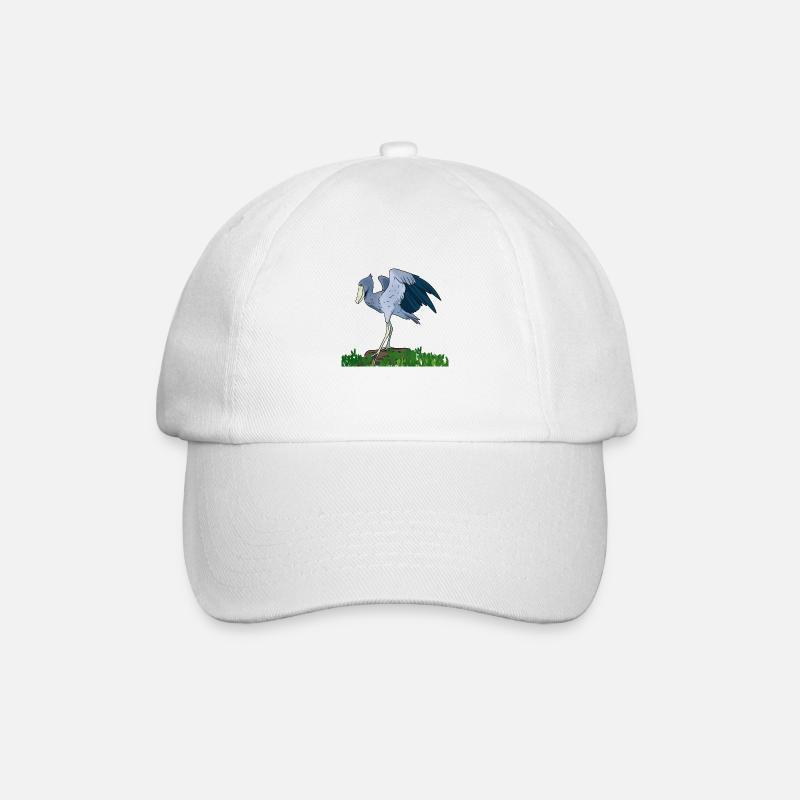 Schuhschnabel Vogel Ornithologe Wald I Geschenk - Baseballkappe - Weiß/Weiß