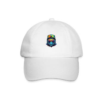 Cool gorilla skier - Baseball Cap - white/white - Front