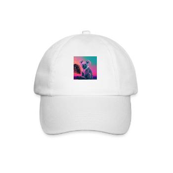 KOALA VAPORWAVE, modern art, neon colors - Baseball Cap - white/white - Front