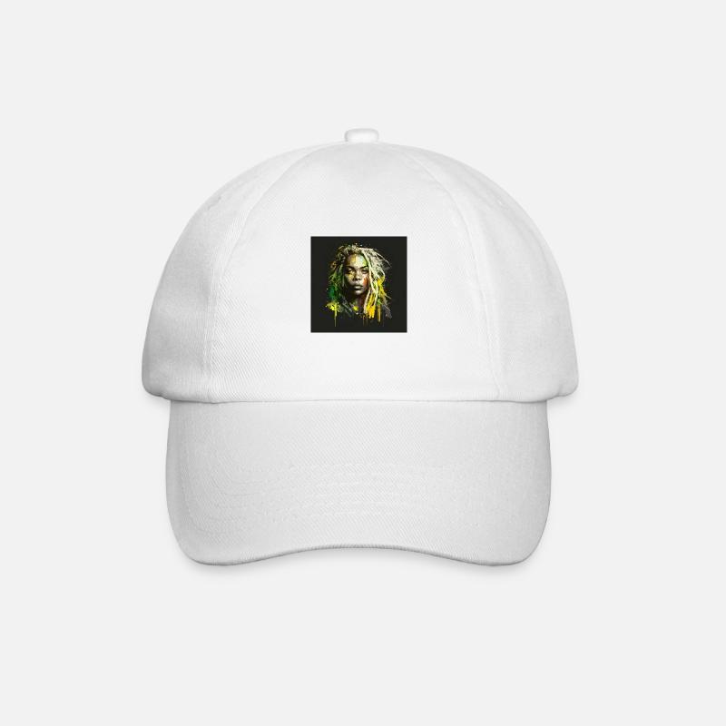 Visage femme dreadlocks n°2 - Casquette classique - blanc/blanc