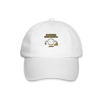 witziges Nicht-Nachdenken-Design / lustige Sprüche - Baseballkappe - Weiß/Weiß - Vorne