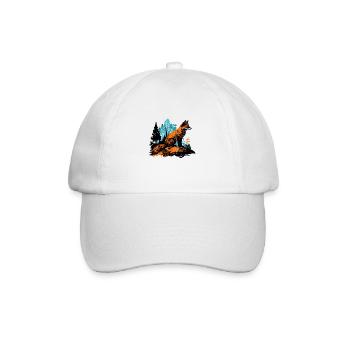 Aquarelle de renard cool dans la forêt - Street Art - Casquette classique - blanc/blanc - Devant