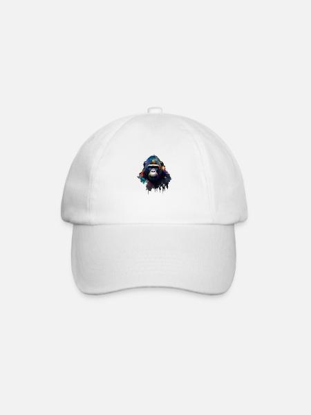 Abstract Gorilla n°2 - Baseball Cap - white/white