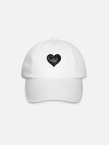 Coeur noir - Casquette classique - blanc/blanc