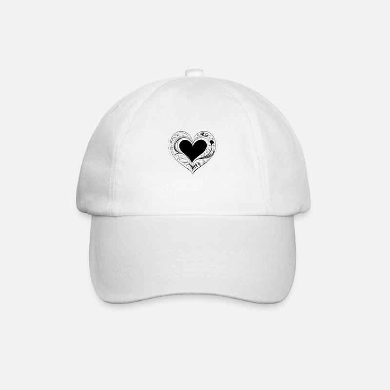Black Heart - Baseball Cap - white/white
