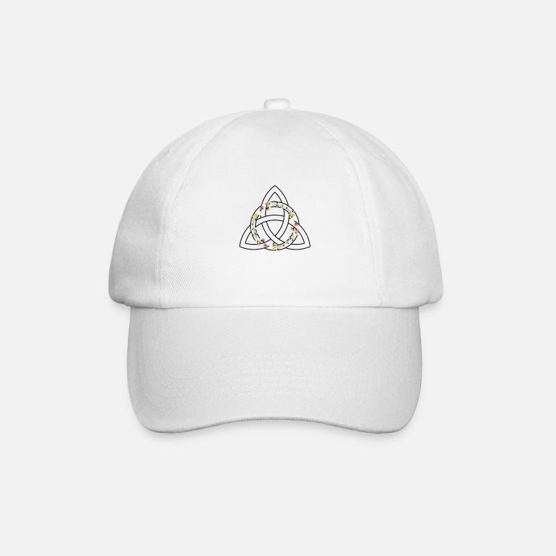 Keltisches Symbol - Triquetra / Triquette oder Triquel. - Baseballkappe - Weiß/Weiß