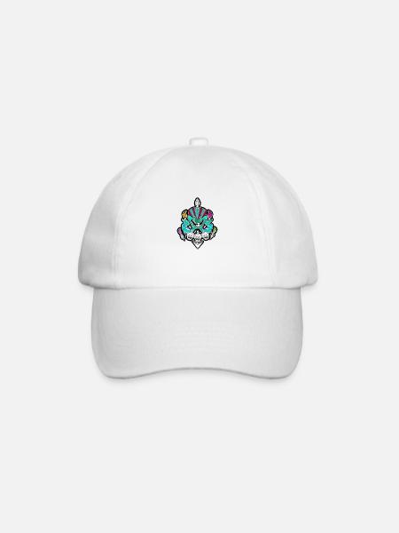 Skull dance - Baseball Cap - white/white
