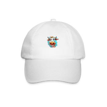 Caricature colorée de vache - Casquette classique - blanc/blanc - Devant
