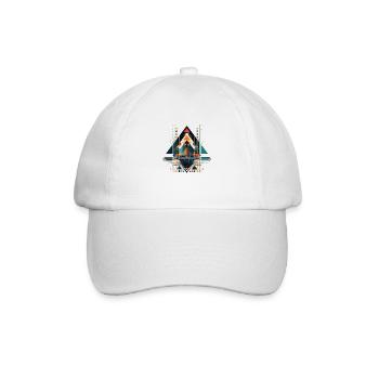 Cooles geometrisches ethno Motiv - Baseballkappe - Weiß/Weiß - Vorne