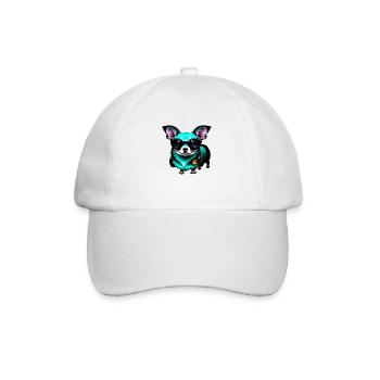 Chihuahua futuristic neon - Baseball Cap - white/white - Front
