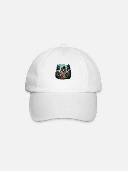 Get Ready To Rock With This Epic Forest Stage Art - Baseball Cap - white/white