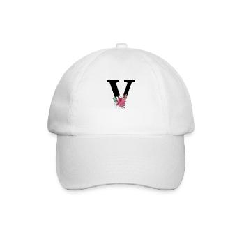 Lettre v floral - Casquette classique - blanc/blanc - Devant