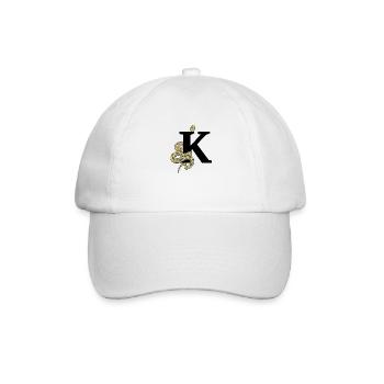 Letter k snake - Baseball Cap - white/white - Front
