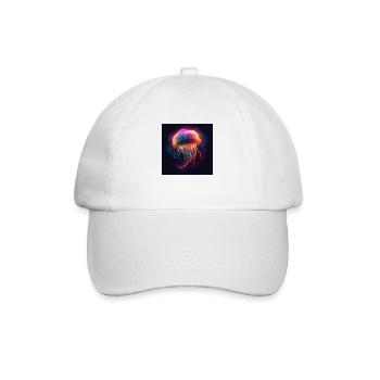 Méduses néon nage dans la mer - Casquette classique - blanc/blanc - Devant