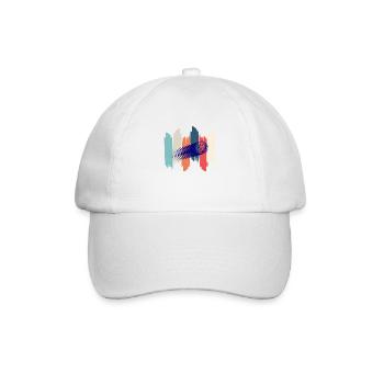 Retro rainbow football - Baseball Cap - white/white - Front